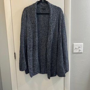Talbots Heathered Blue Knit Cardigan (Size XL)
